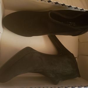 Women's Black Suede Booties